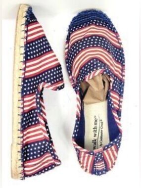 Walk with Me by Coldwater Creek Espadrille American Flag Size 8